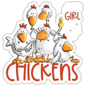 Just A Girl Who Loves Chickens Chicken Chickens Fan - Sticker size S (10 x 10 cm) - white matte - Front
