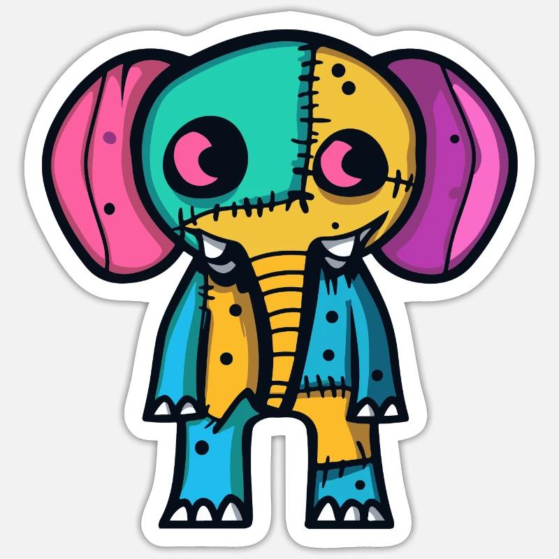 Éléphant Halloween Animal - Sticker taille S (10 x 10 cm) - blanc mat