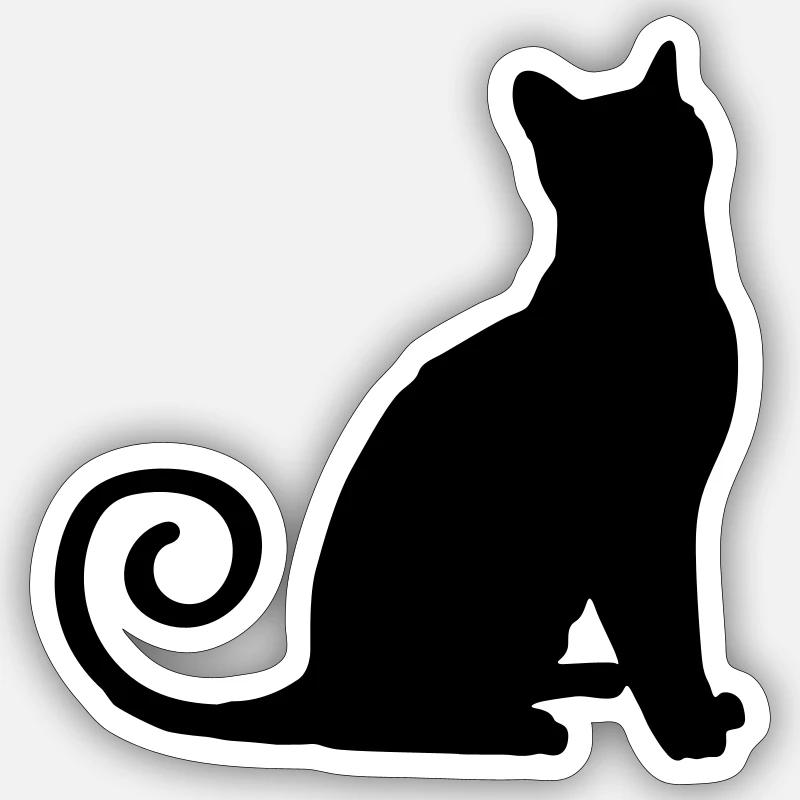 Cat Silhouette - Sticker size S (10 x 10 cm) - white matte