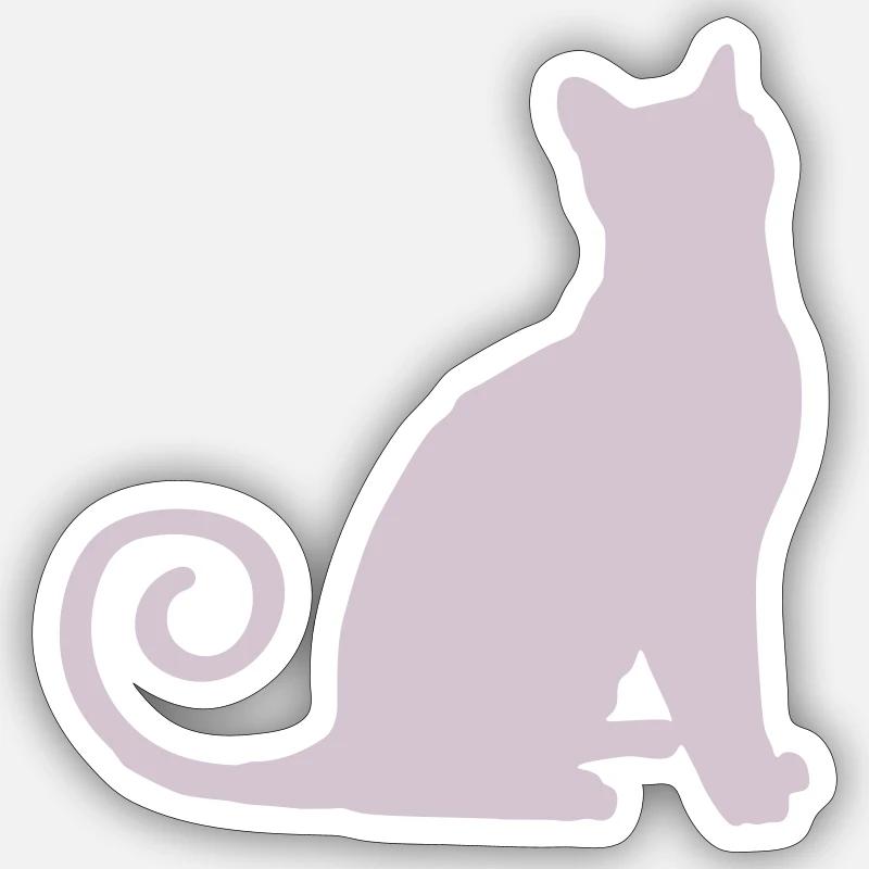 Silhouette de chat - Sticker taille S (10 x 10 cm) - blanc mat