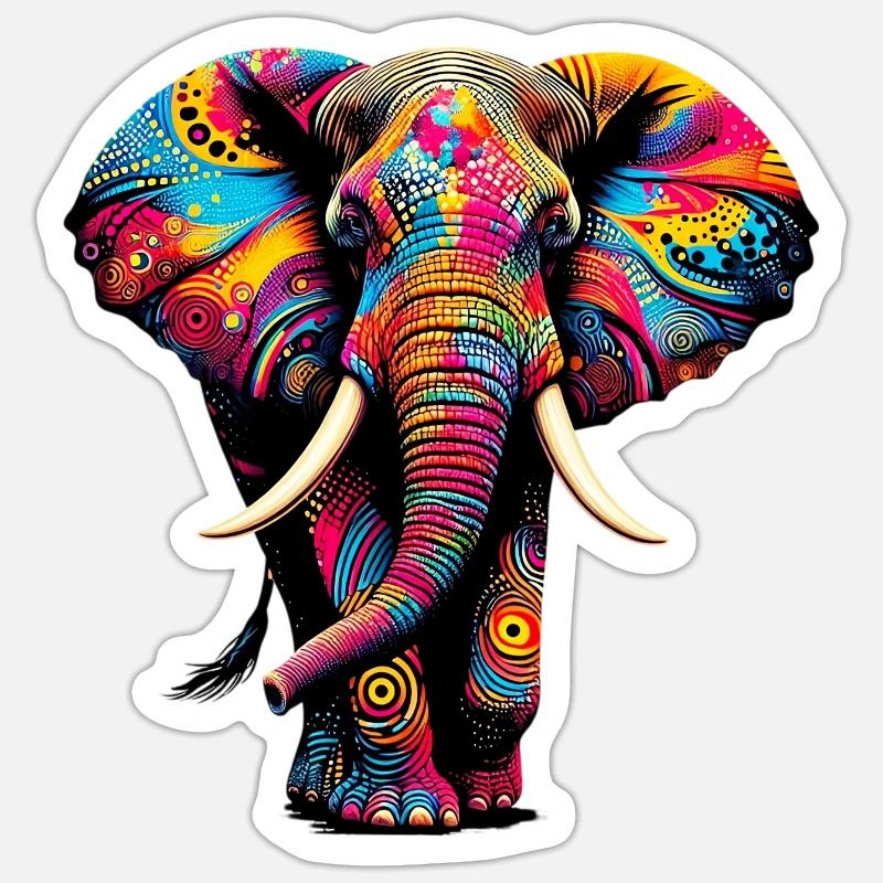 Elephant - Sticker size S (10 x 10 cm) - white matte
