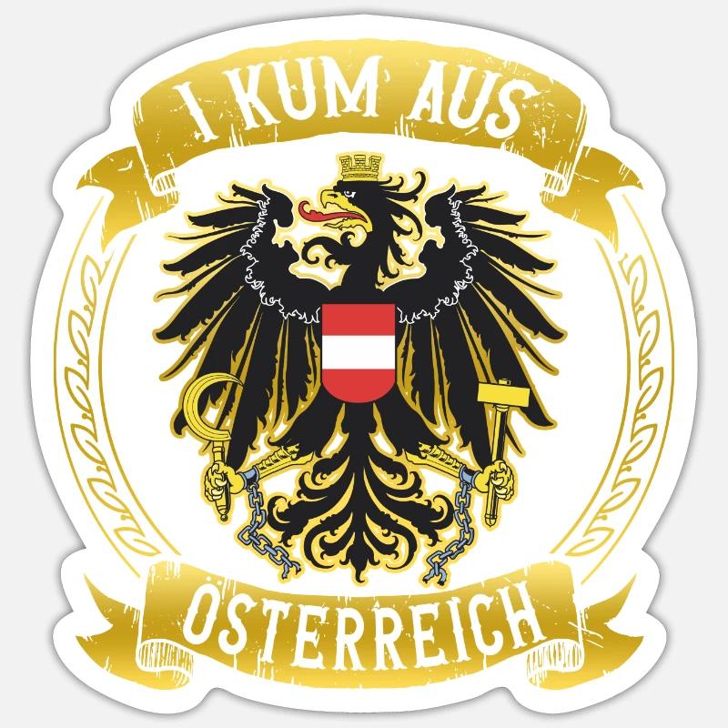 Autriche - Sticker taille S (10 x 10 cm) - blanc mat