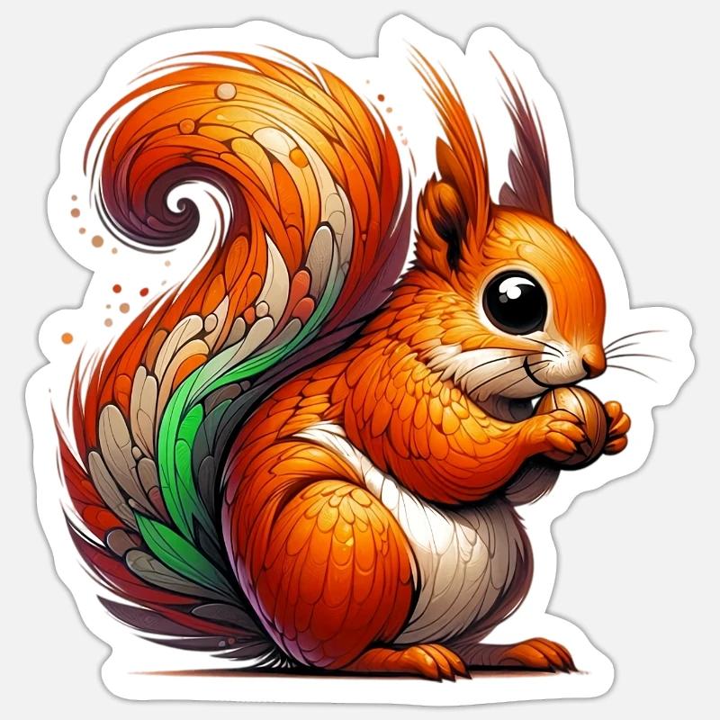 Squirrel - Sticker size S (10 x 10 cm) - white matte