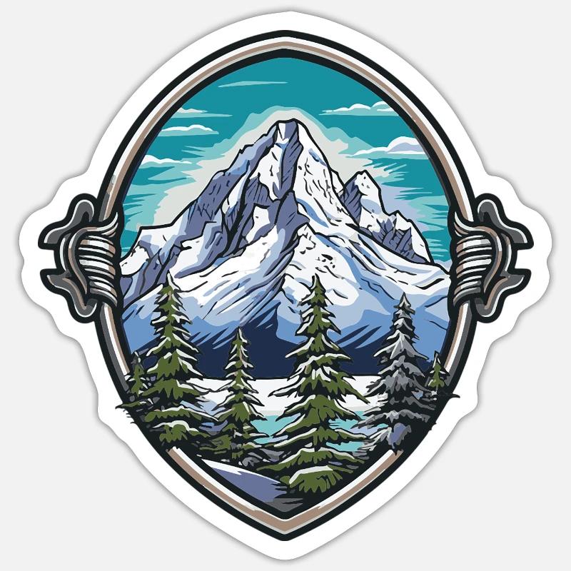 Berge Mountains - Sticker size S (10 x 10 cm) - white matte