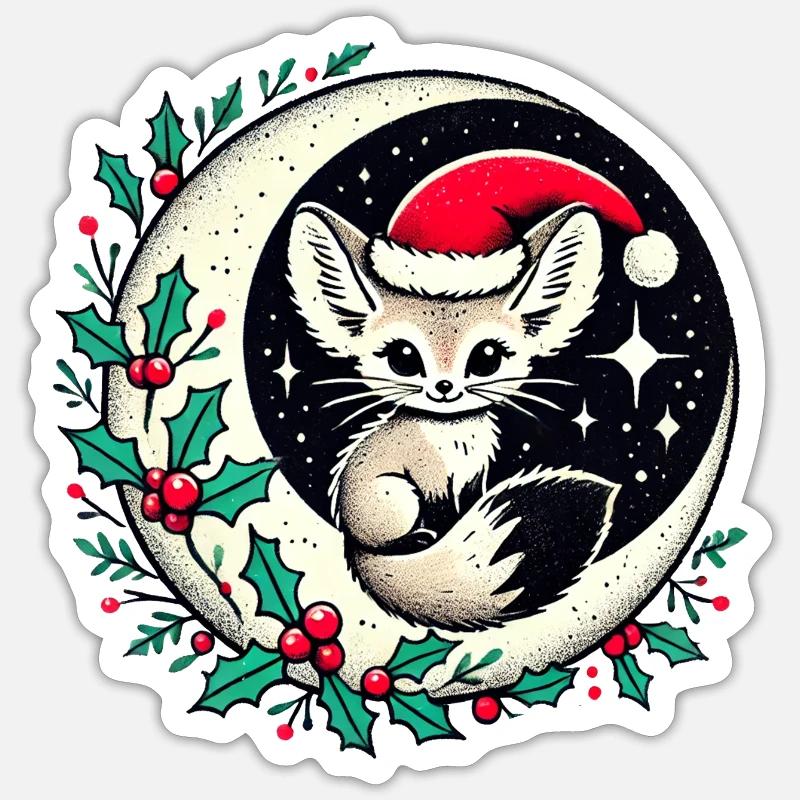 Fennek - Sticker Größe S (10 x 10 cm) - Mattweiß
