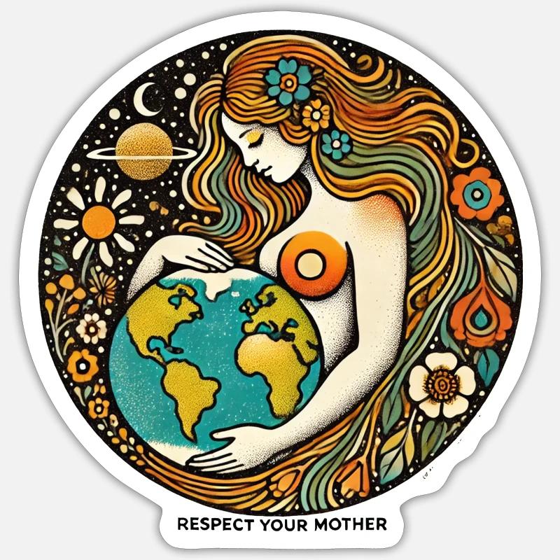 Mutter Erde Sticker Größe S (10 x 10 cm)