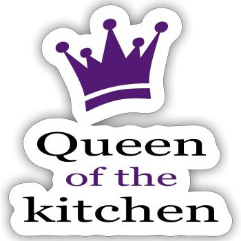 Lustige Kochschürze für Frauen - Sticker Größe S (10 x 10 cm) - Mattweiß - Vorne