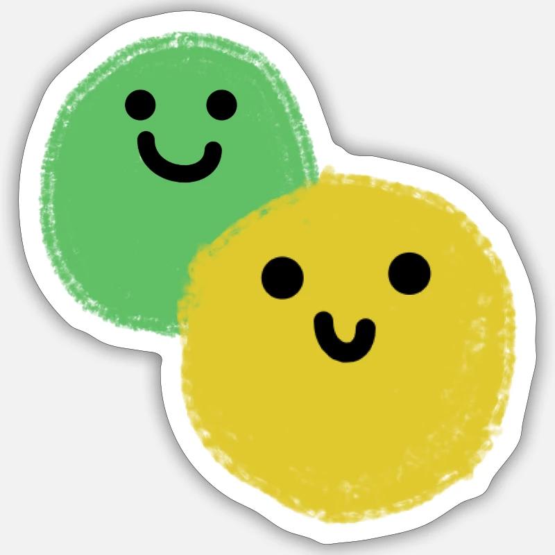 Two balls - Sticker size S (10 x 10 cm) - white matte