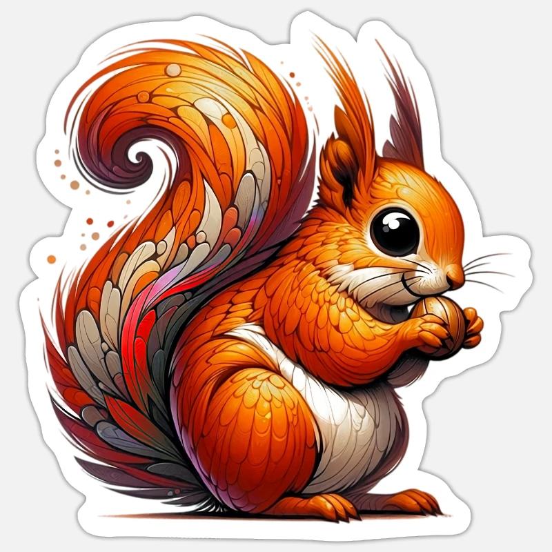 Écureuil Sticker taille S (10 x 10 cm)
