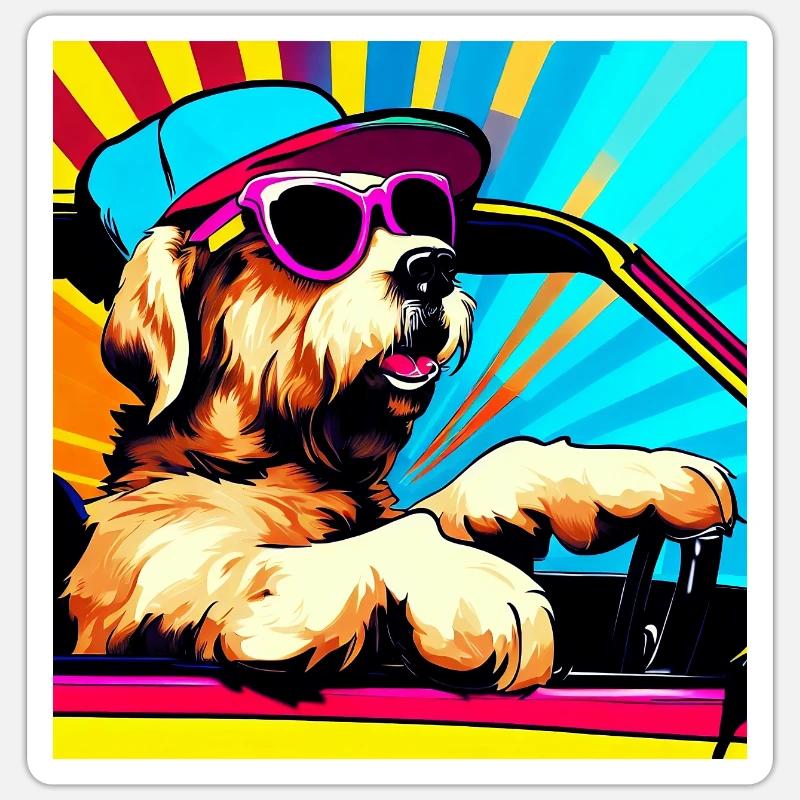 Chien - Sticker taille S (10 x 10 cm) - blanc mat