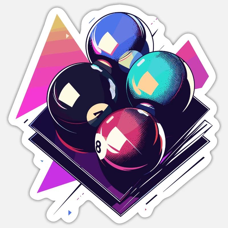 Boules de billard graphique Sticker taille S (10 x 10 cm)