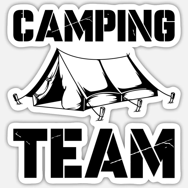 Camping Team - Sticker Größe S (10 x 10 cm) - Mattweiß