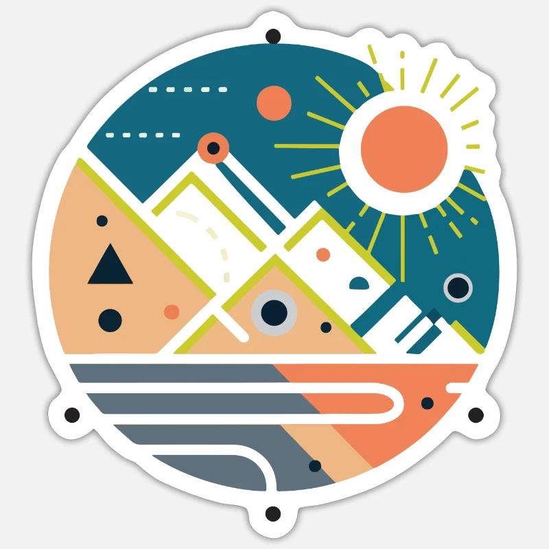 Gebirge - Sticker Größe S (10 x 10 cm) - Mattweiß