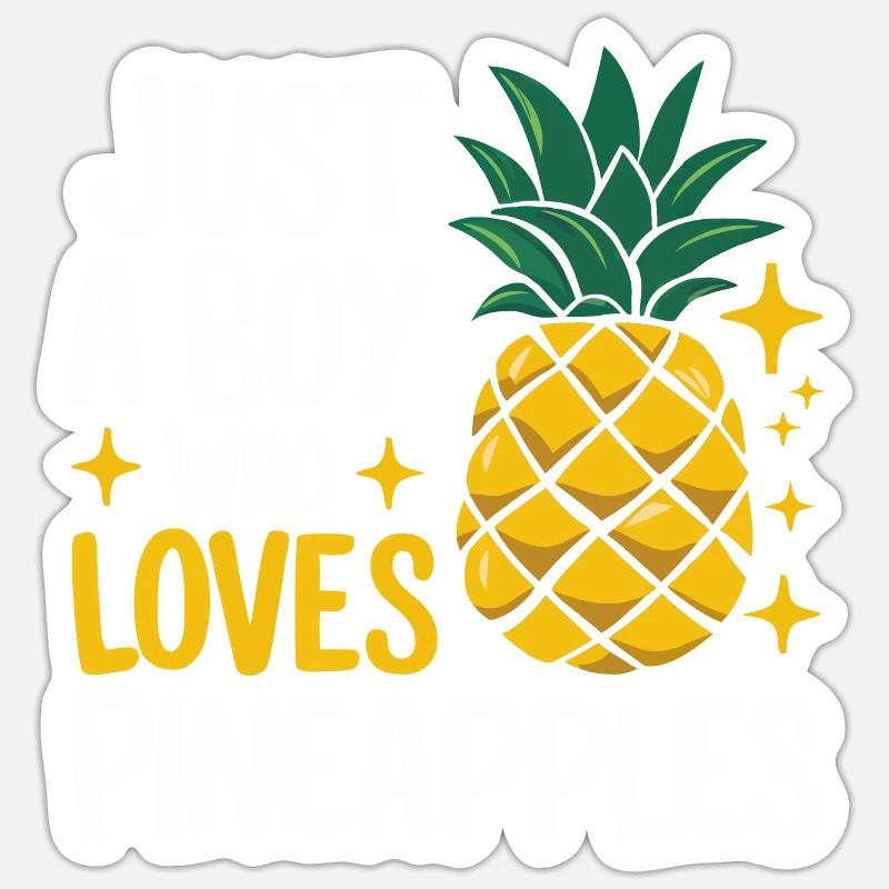 Pineapple tropical hawaiian fruit - Sticker size S (10 x 10 cm) - white matte