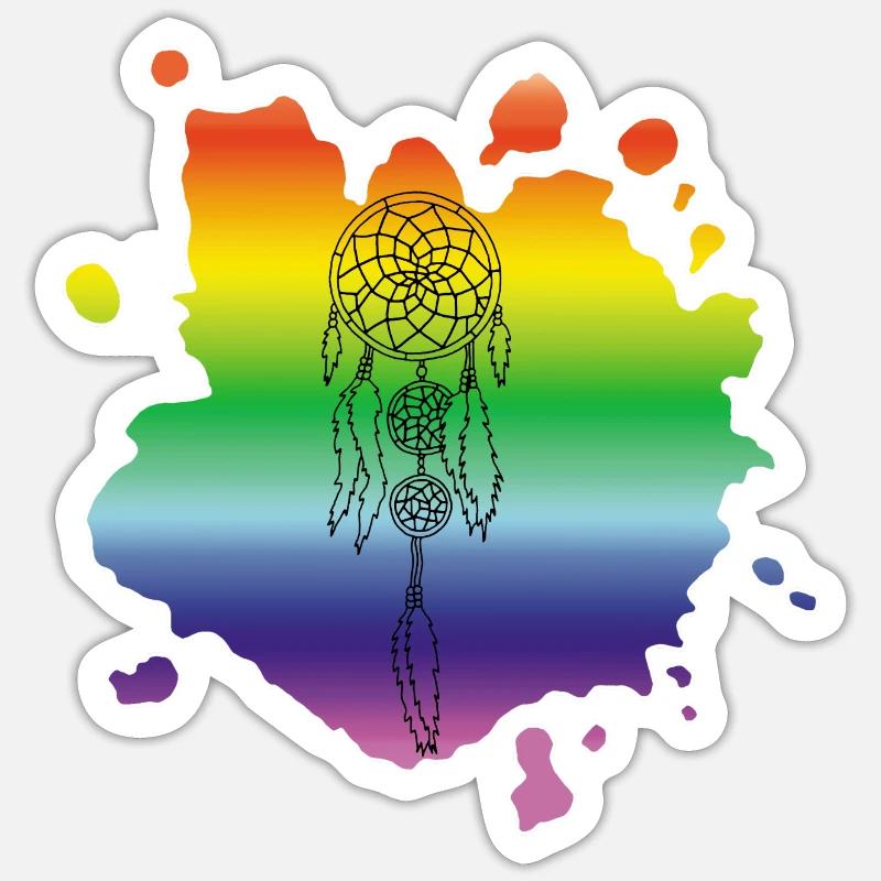 Attrape-rêve multicolore Sticker taille S (10 x 10 cm)