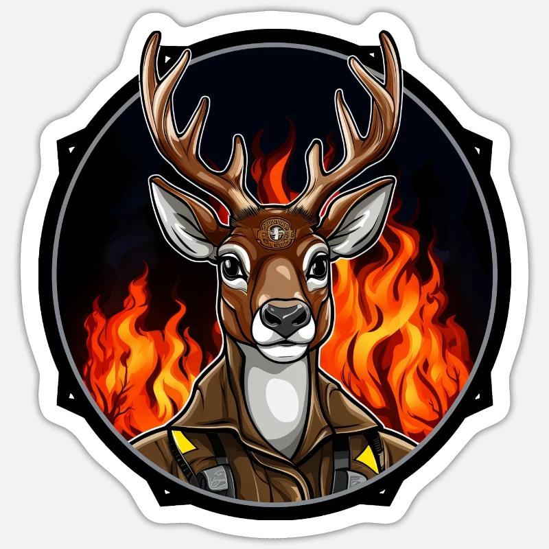 Hirsche Fire Brigade Sticker size S (10 x 10 cm)
