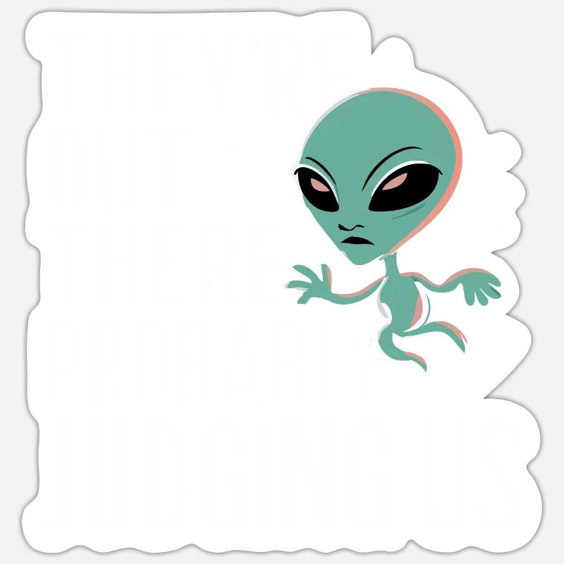 Alien UFO Aliens Außerirdischer - Sticker size S (10 x 10 cm) - white matte