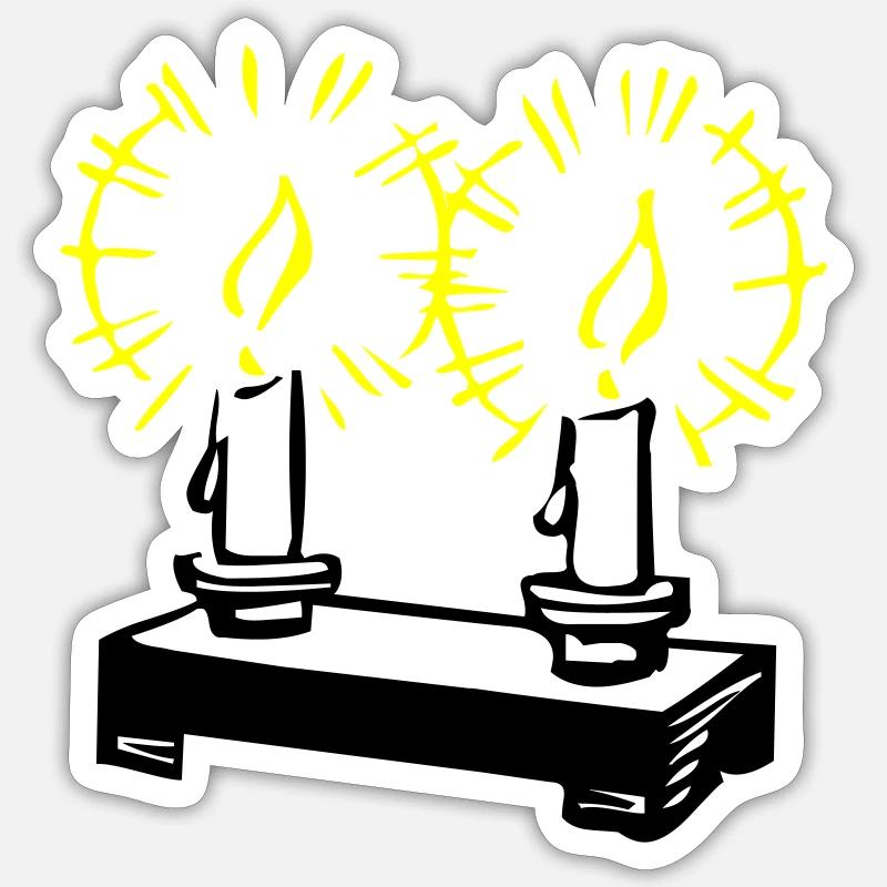 Candles 02 - Sticker size S (10 x 10 cm) - white matte