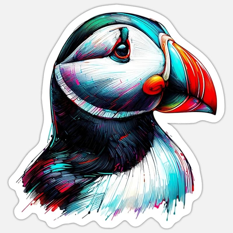 Puffin - Sticker size S (10 x 10 cm) - white matte