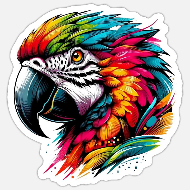 Parrot - Sticker size S (10 x 10 cm) - white matte