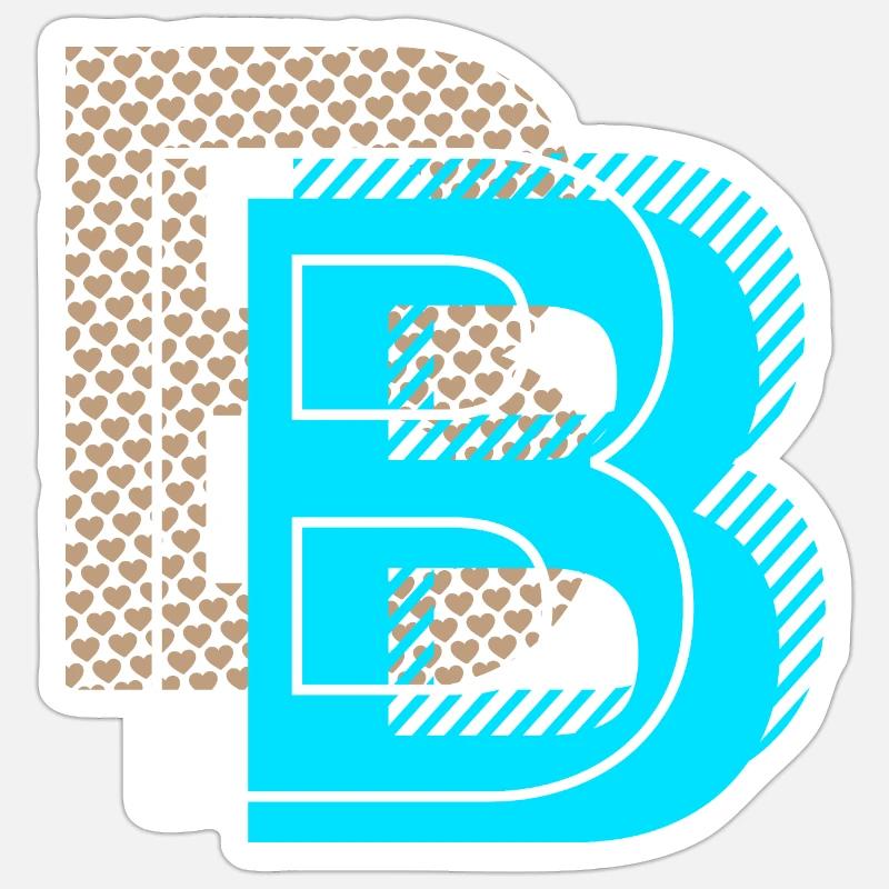Cooler Buchstabe B - Sticker Größe S (10 x 10 cm) - Mattweiß