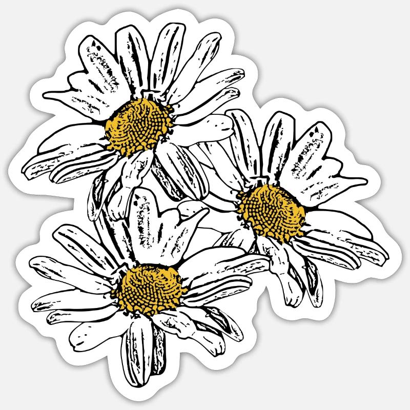 Fleur Fleur Blanche Fleurs Blanches Fleurs Blanches - Sticker taille S (10 x 10 cm) - blanc mat