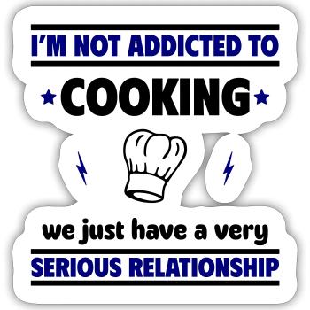 I'm not addicted to cooking - Sticker size S (10 x 10 cm) - white matte - Front