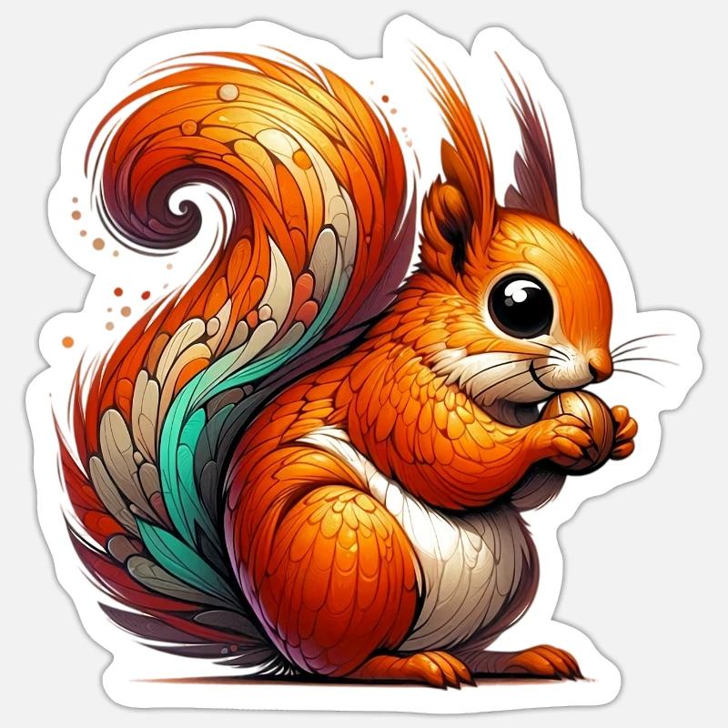 Écureuil - Sticker taille S (10 x 10 cm) - blanc mat