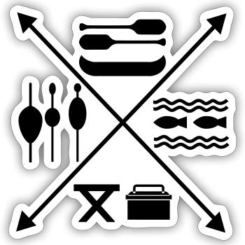 Angeln - Sticker Größe S (10 x 10 cm) - Mattweiß - Vorne