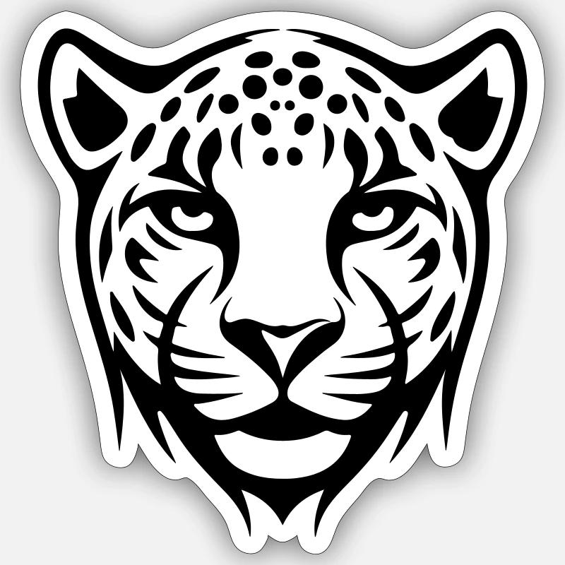 Gepard Kopf - Sticker Größe S (10 x 10 cm) - Mattweiß