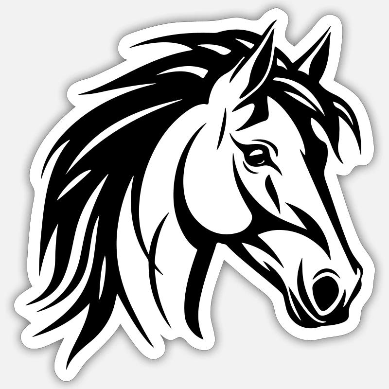 Horse Head - Sticker size S (10 x 10 cm) - white matte