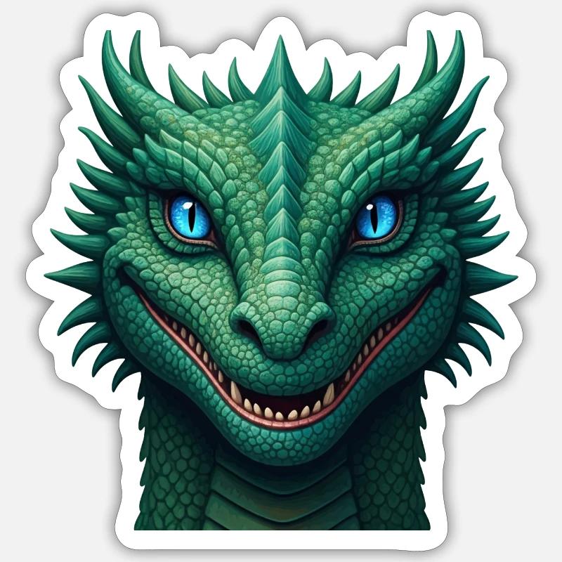Emerald Dragon Crest Sticker size S (10 x 10 cm)