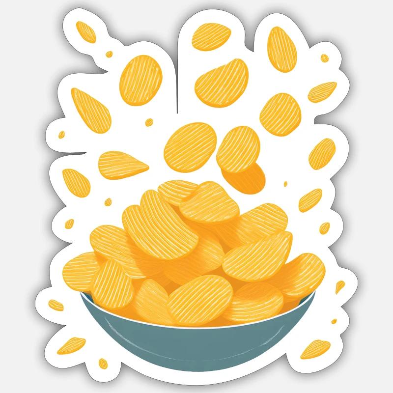 Chips / Kartoffelchips Sticker Größe S (10 x 10 cm)