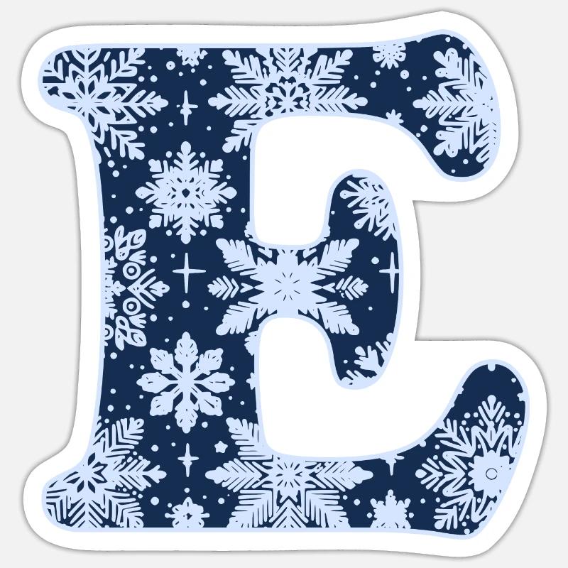 Letter E Snowflakes Sticker size S (10 x 10 cm)