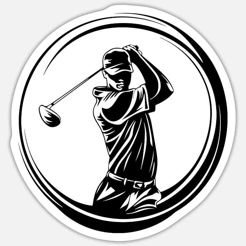 Golfer Silhouette - Sticker size S (10 x 10 cm) - white matte