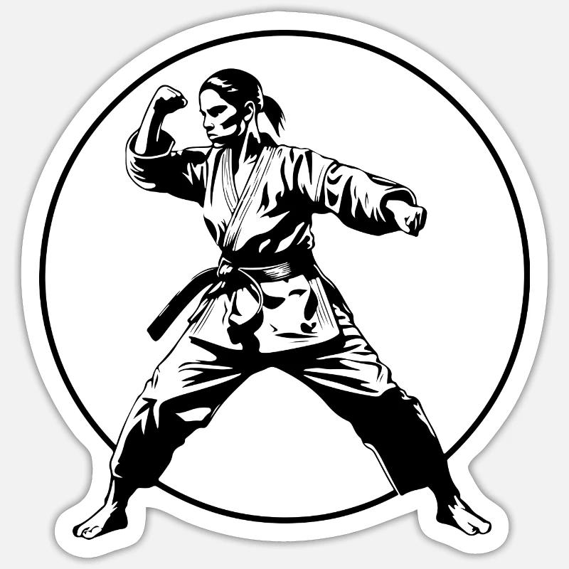 Karate Silhouette - Sticker size S (10 x 10 cm) - white matte