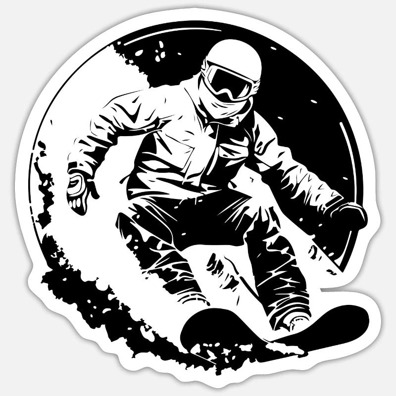Snowboarding Silhouette - Sticker size S (10 x 10 cm) - white matte