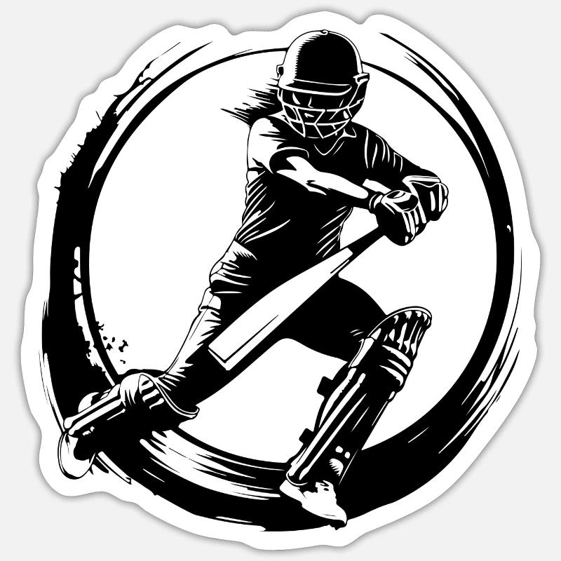 Cricket Silhouette - Sticker Größe S (10 x 10 cm) - Mattweiß