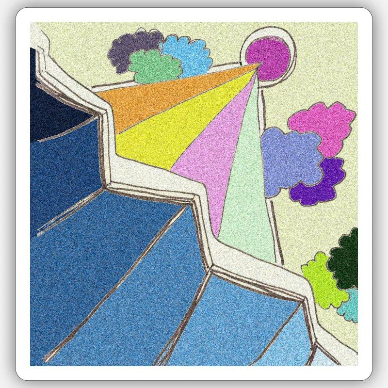 Ciel coloté - Sticker taille S (10 x 10 cm) - blanc mat