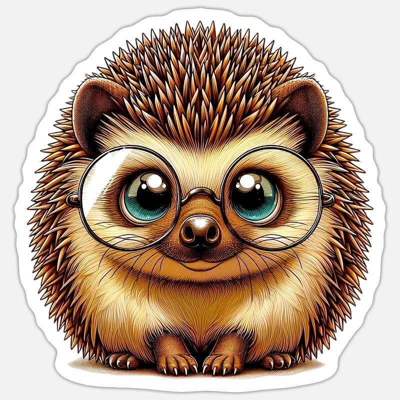 Hérisson - Sticker taille S (10 x 10 cm) - blanc mat