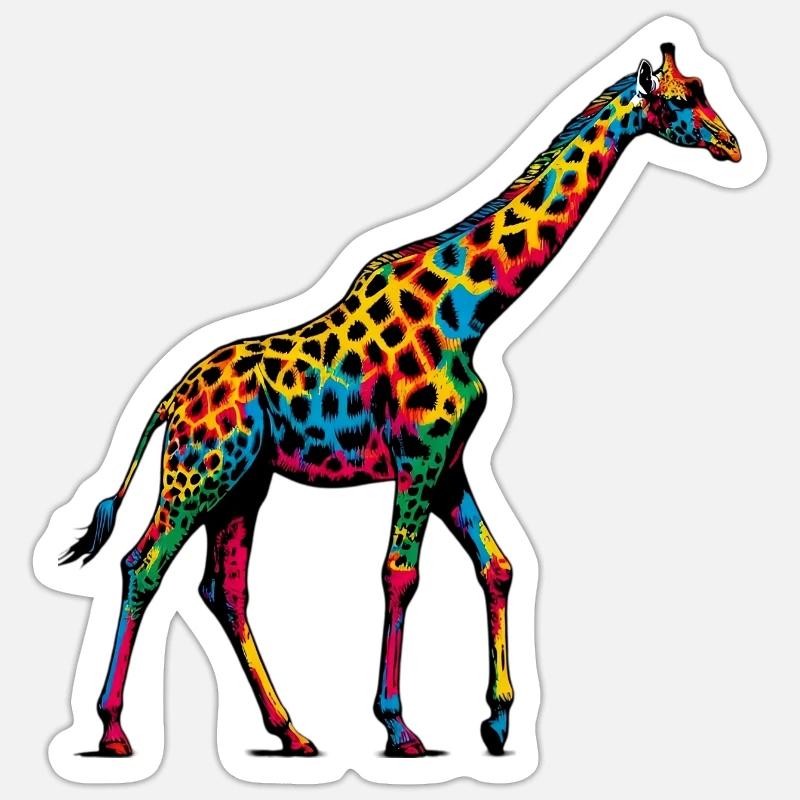 Giraffe - Sticker Größe S (10 x 10 cm) - Mattweiß