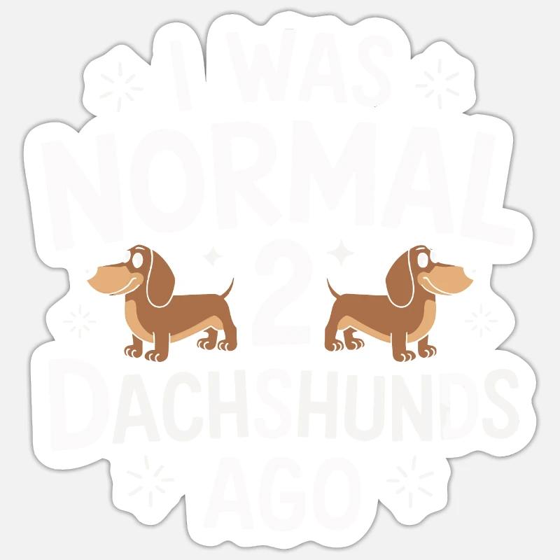 Chien teckel - Sticker taille S (10 x 10 cm) - blanc mat