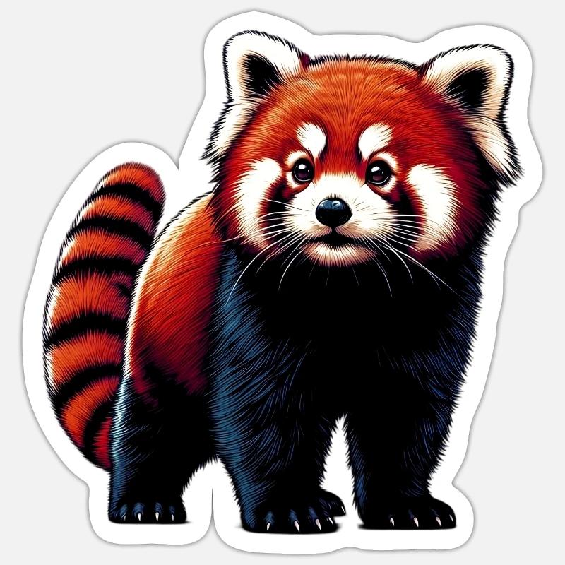 Red panda - Sticker size S (10 x 10 cm) - white matte