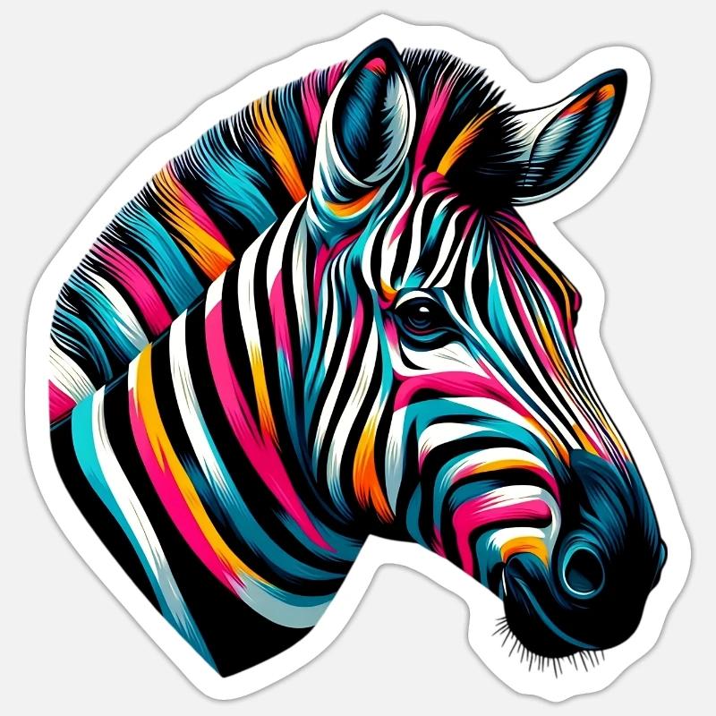 Zebra - Sticker Größe S (10 x 10 cm) - Mattweiß
