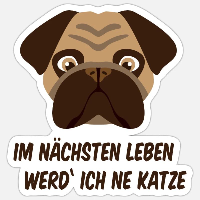 Frustrated pug Sticker size S (10 x 10 cm)
