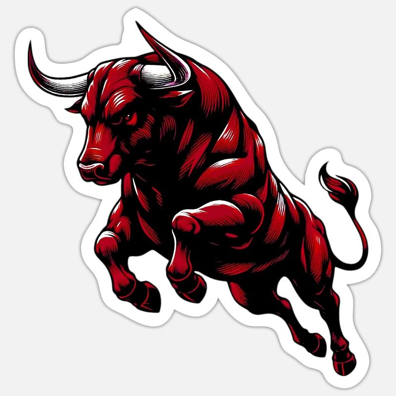Bull - Sticker size S (10 x 10 cm) - white matte