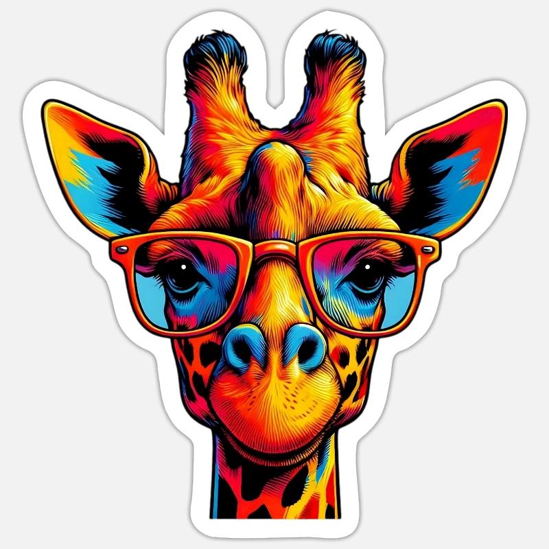 Giraffe - Sticker size S (10 x 10 cm) - white matte