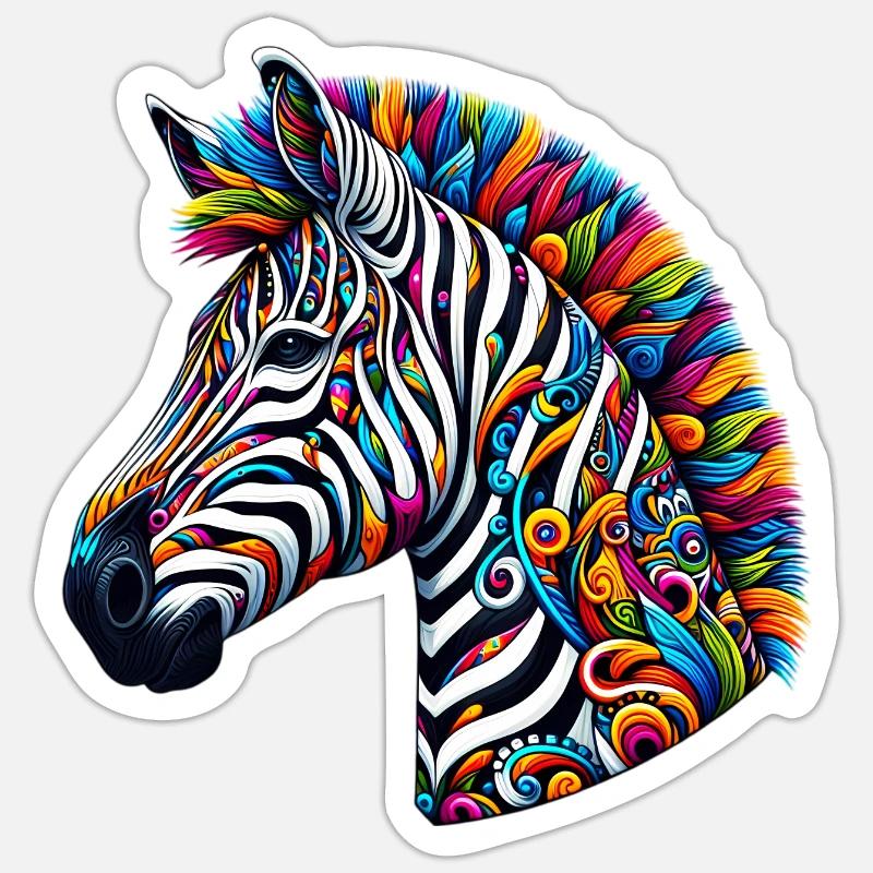 Zebra - Sticker size S (10 x 10 cm) - white matte
