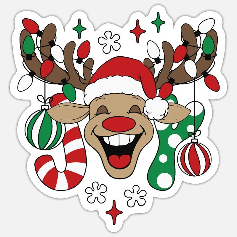 Renne Rudolph Noël Pull de Noël laid Sticker taille S (10 x 10 cm)