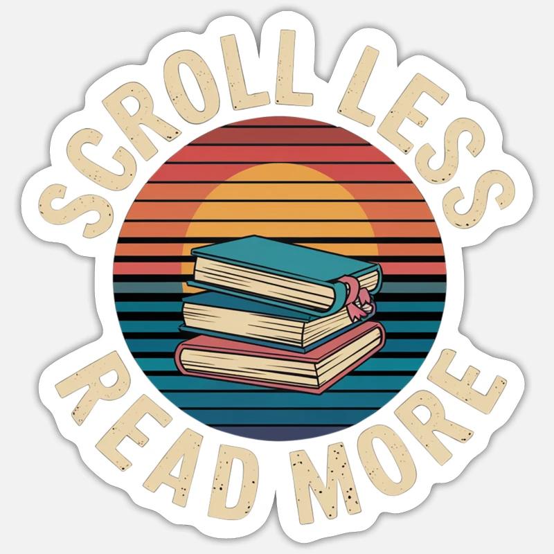 Scroll Less Read More 10 Sticker Größe S (10 x 10 cm)